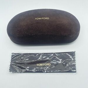 TOM FORD LARGE BROWN VELVET SUNGLASS CASE w CLEANING CLOTH - NO BOX
